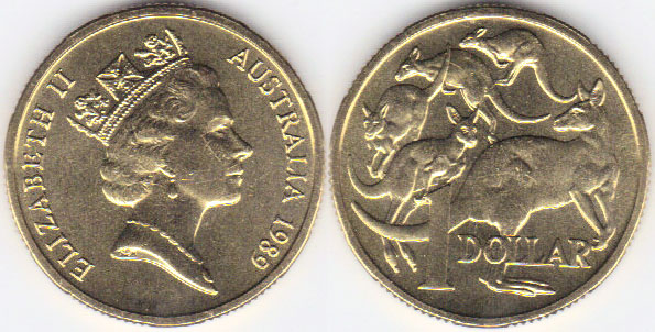 1989 Australia $1 (Mint Set only) chUnc A001278